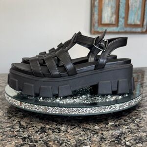 Circus NY Black Platform Sandals NEW 10
